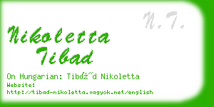 nikoletta tibad business card